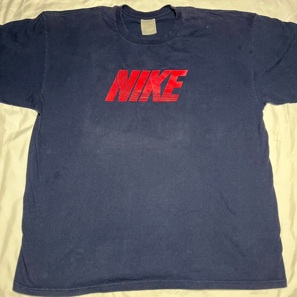 Nike Dark Blue Tee with Red Logo